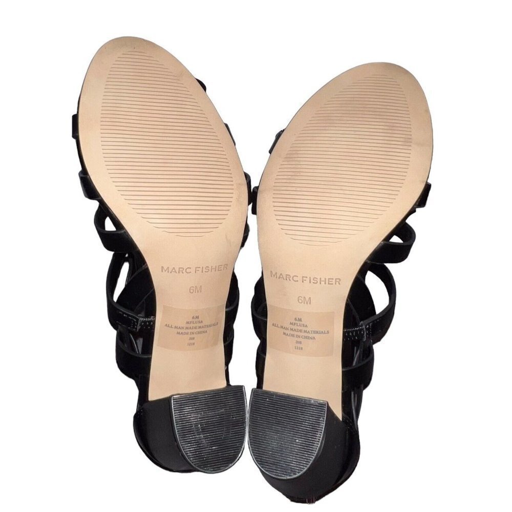 Marc Fisher Womens Lusa Caged City Sandals Black‎ Ankle Strap Size 6M EUC - Picture 7 of 9